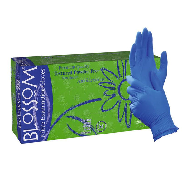 ***BEST DEAL*** Blossom DARK BLUE NITRILE Gloves - 4.5mil, 200 gloves/box. SIZE M & L only
