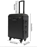 Tattoo Workstation Travel Case Perfect for Conventions and Guest Spot. 3 Storage Drawers, Armrest, Workstation, Rolling Suitcase.