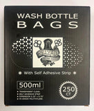 Wash Bottle Bags in a Self Dispensing Box. CHOOSE COLOR & COUNT=500pcs or 250pcs/box.