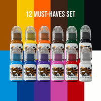 World Famous Tattoo Ink - World Famous Ink 12 MUST HAVES 12-Bottle Ink Set | Available in 1/2oz