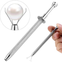 PIE 356 Piercing Tool: Ball Grabber Holder, Syringe Type Quad Prong 3mm to 15mm, Stainless Steel.